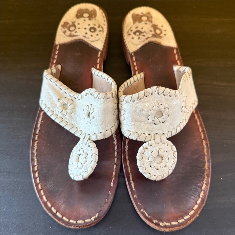Jack Rogers White Leather Sandals